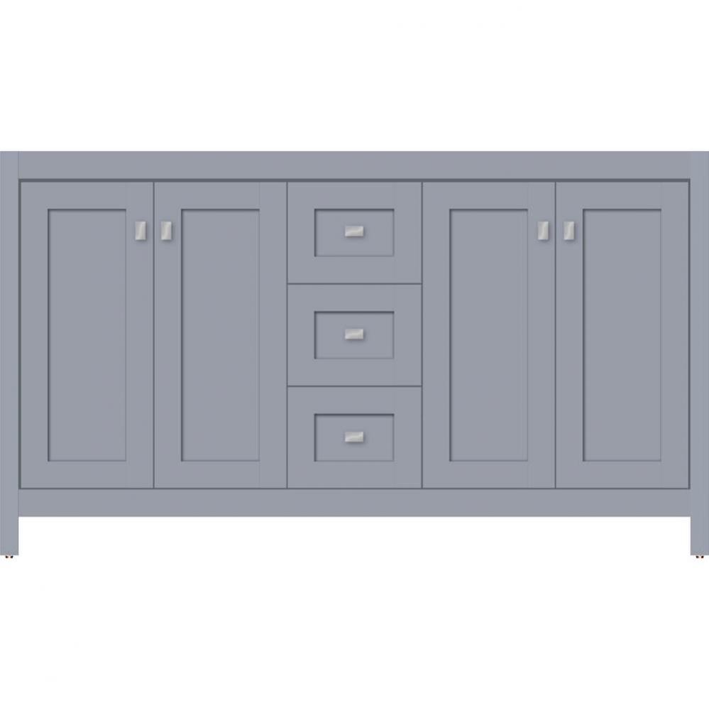 60 X 21 X 34.5 Alki View Vanity Shaker Sat Silver Db