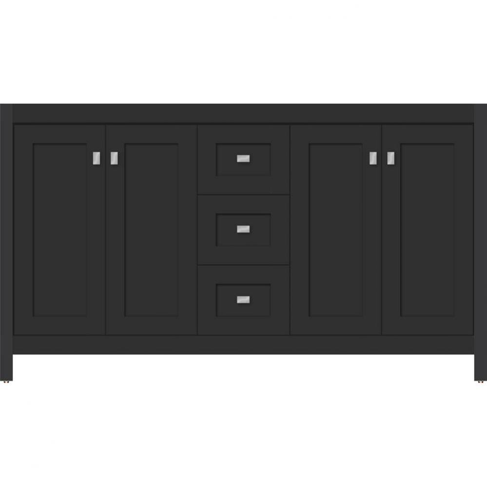 60 X 21 X 34.5 Alki View Vanity Shaker Sat Black Db