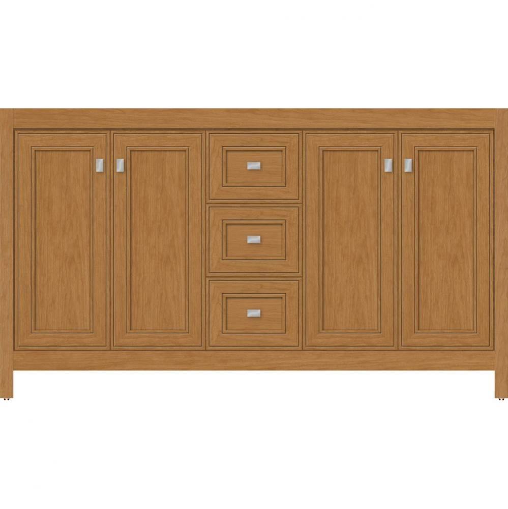 60 X 18.5 X 34.5 Alki View Vanity Deco Miter Nat Cherry Db