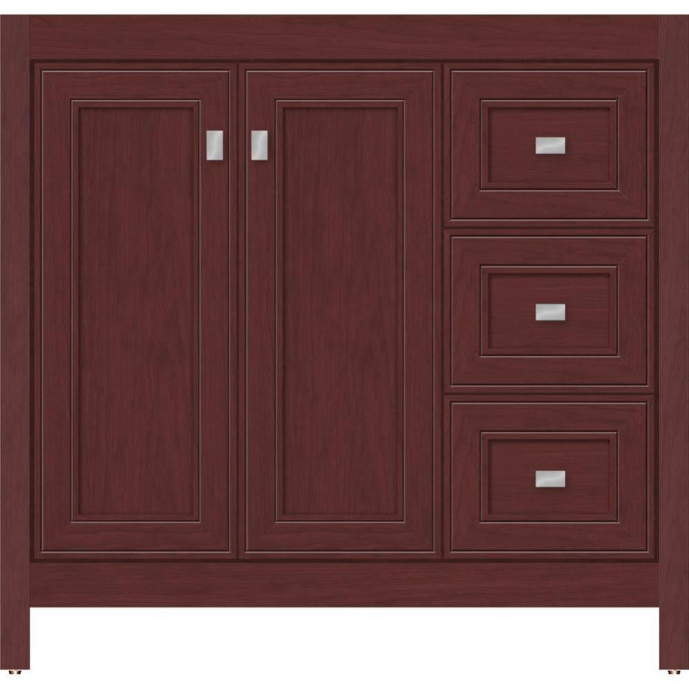 36 X 21 X 34.5 Alki View Vanity Deco Miter Dk Cherry Rh