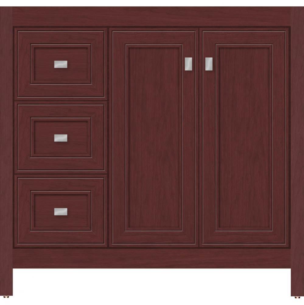 36 X 21 X 34.5 Alki View Vanity Deco Miter Dk Cherry Lh