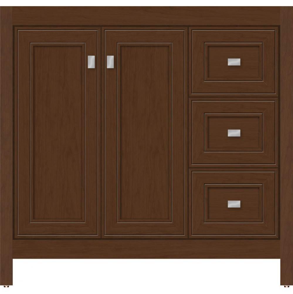 36 X 21 X 34.5 Alki View Vanity Deco Miter Pecan Cherry Rh