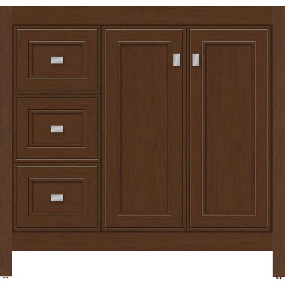 36 X 18.5 X 34.5 Alki View Vanity Deco Miter Pecan Cherry Lh