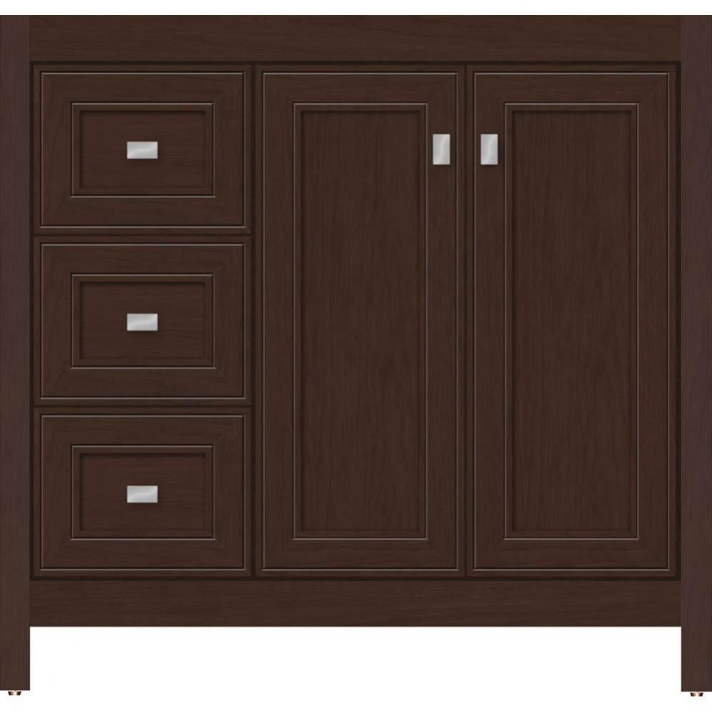 36 X 21 X 34.5 Alki View Vanity Deco Miter Choc Cherry Lh