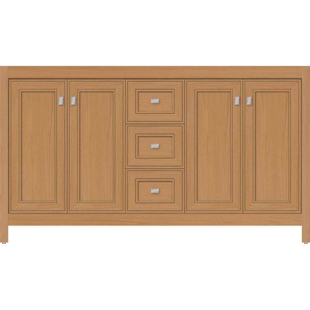 60 X 18.5 X 34.5 Alki View Vanity Deco Miter Nat Oak Db