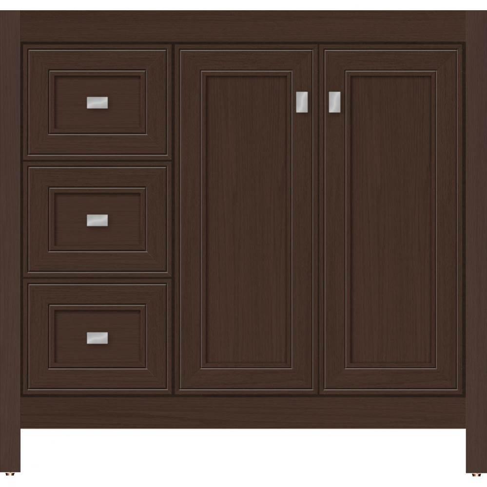 36 X 21 X 34.5 Alki View Vanity Deco Miter Choc Oak Lh