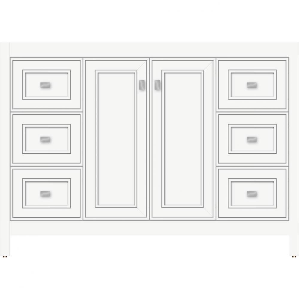 48 X 21 X 34.5 Alki View Vanity Deco Miter Sat White Sb