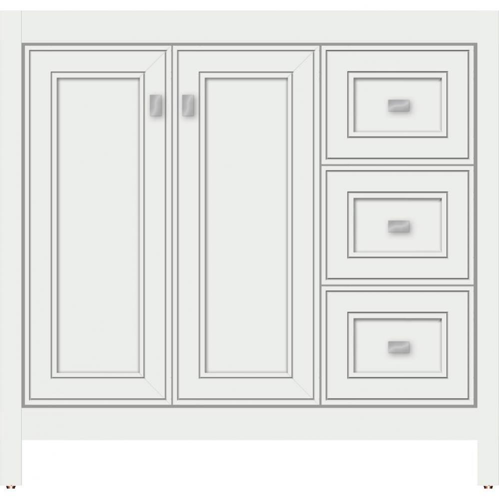 36 X 21 X 34.5 Alki View Vanity Deco Miter Powder Grey Rh