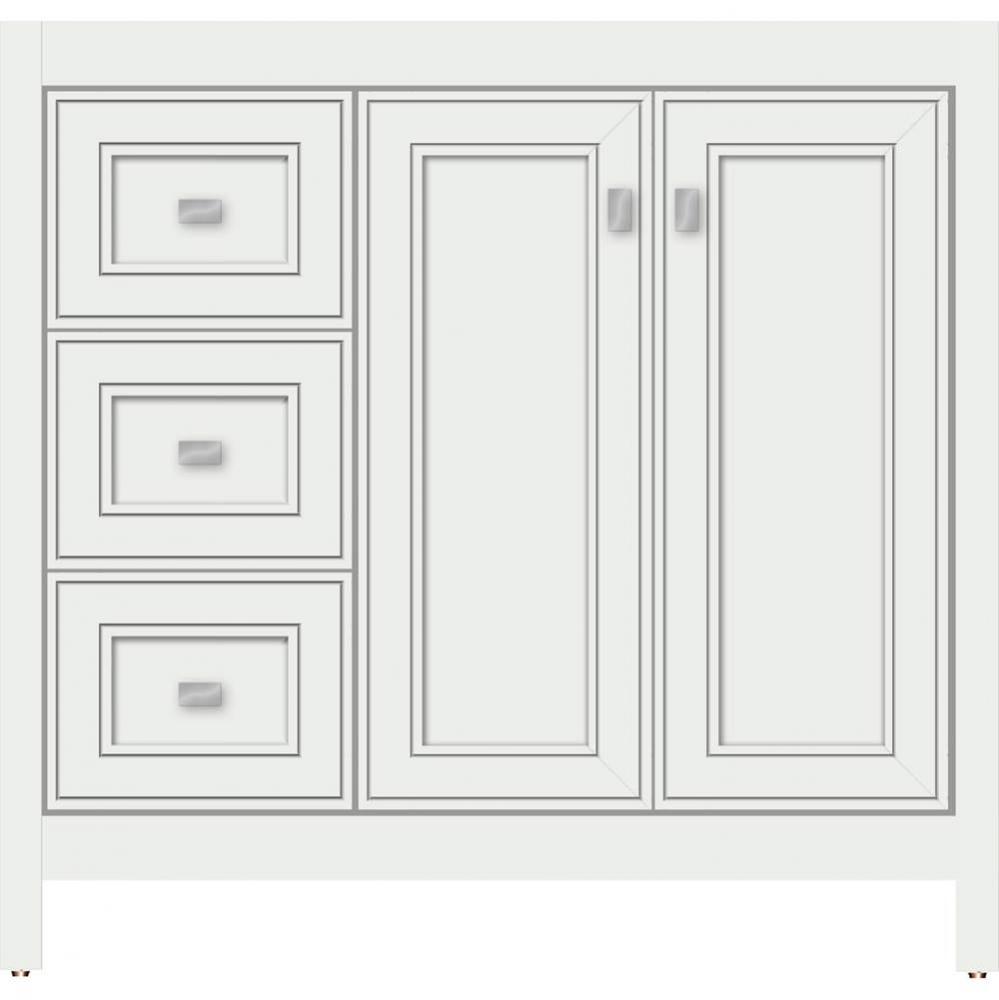 36 X 21 X 34.5 Alki View Vanity Deco Miter Powder Grey Lh