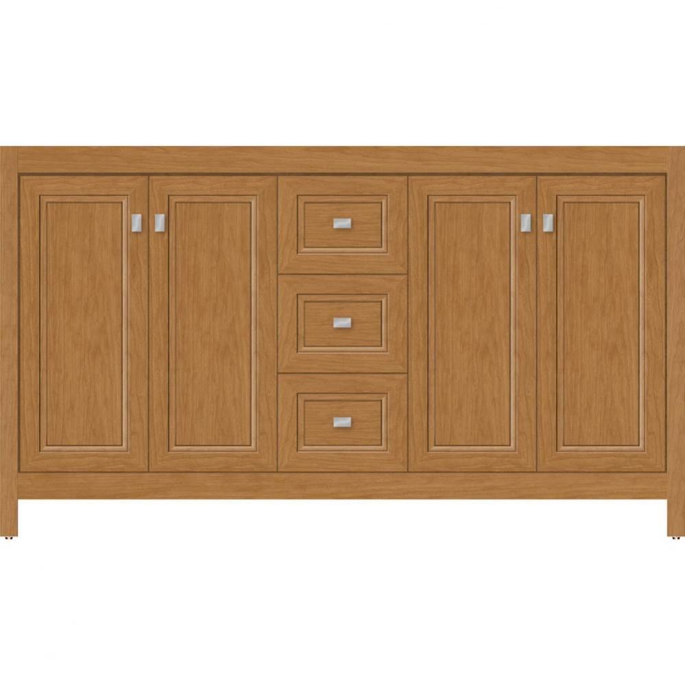 60 X 18.5 X 34.5 Alki View Vanity Ogee Miter Nat Cherry Db