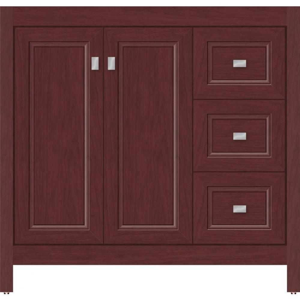 36 X 21 X 34.5 Alki View Vanity Ogee Miter Dk Cherry Rh