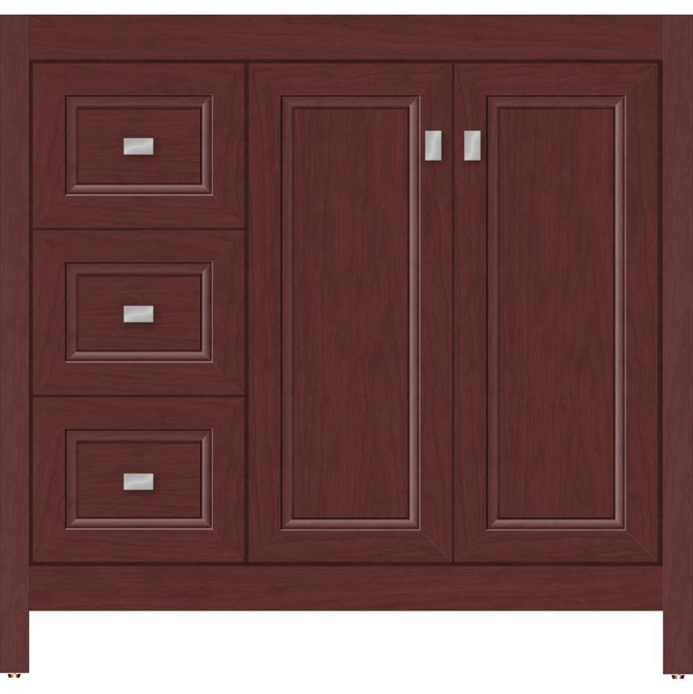 36 X 18.5 X 34.5 Alki View Vanity Ogee Miter Dk Cherry Lh