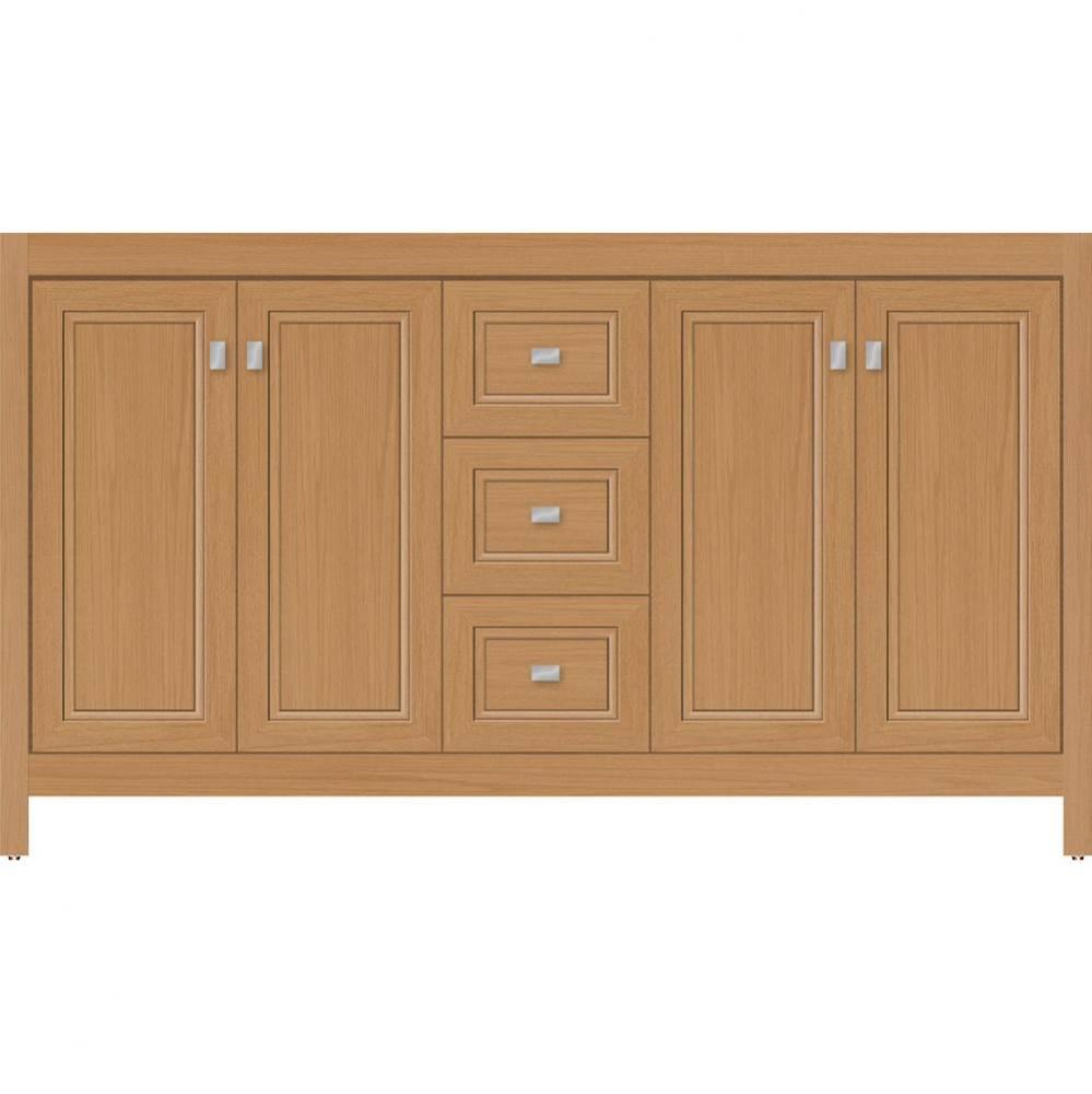 60 X 18.5 X 34.5 Alki View Vanity Ogee Miter Nat Oak Db