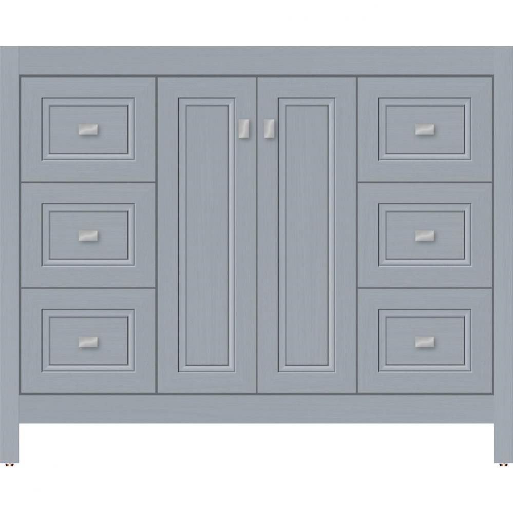 42 X 18.5 X 34.5 Alki View Vanity Ogee Miter Silver Oak Sb