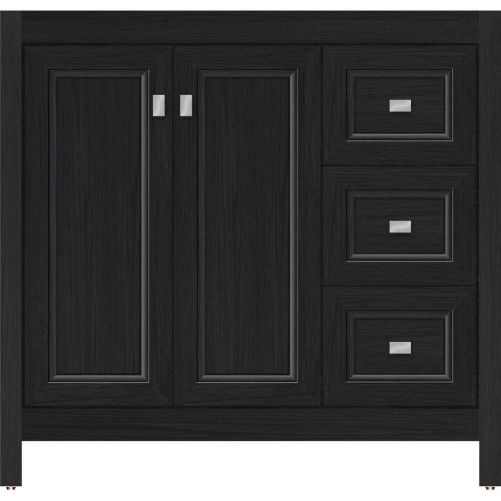 36 X 18.5 X 34.5 Alki View Vanity Ogee Miter Midnight Oak Rh