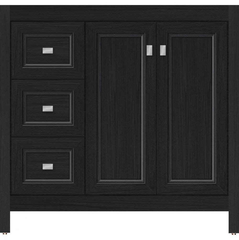 36 X 21 X 34.5 Alki View Vanity Ogee Miter Midnight Oak Lh