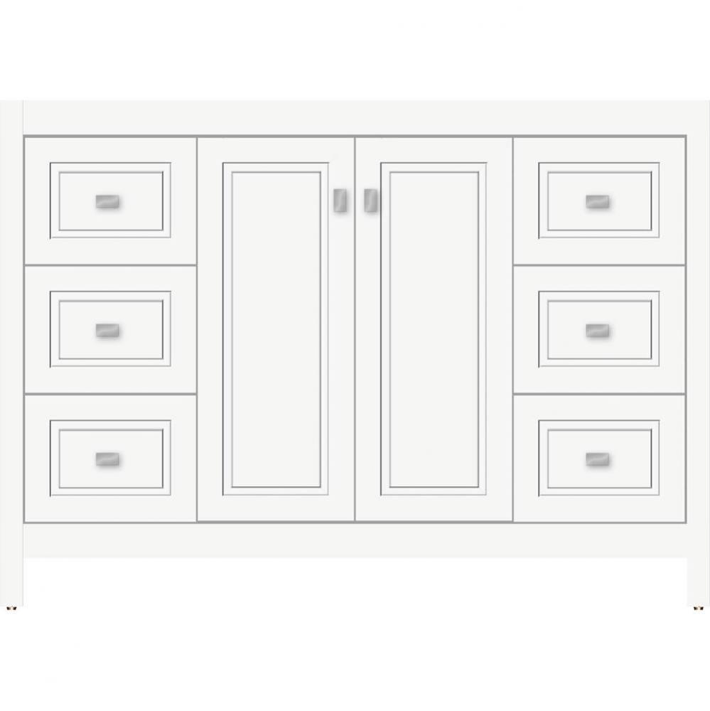 48 X 18.5 X 34.5 Alki View Vanity Ogee Miter Sat White Sb