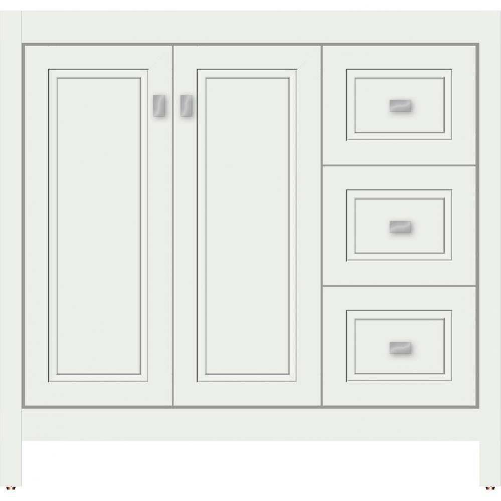 36 X 18.5 X 34.5 Alki View Vanity Ogee Miter Powder Grey Rh