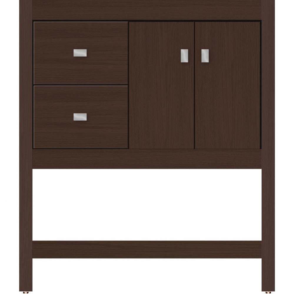 30 X 18.5 X 34.5 Alki Spa Vanity Slab Choc Oak Lh
