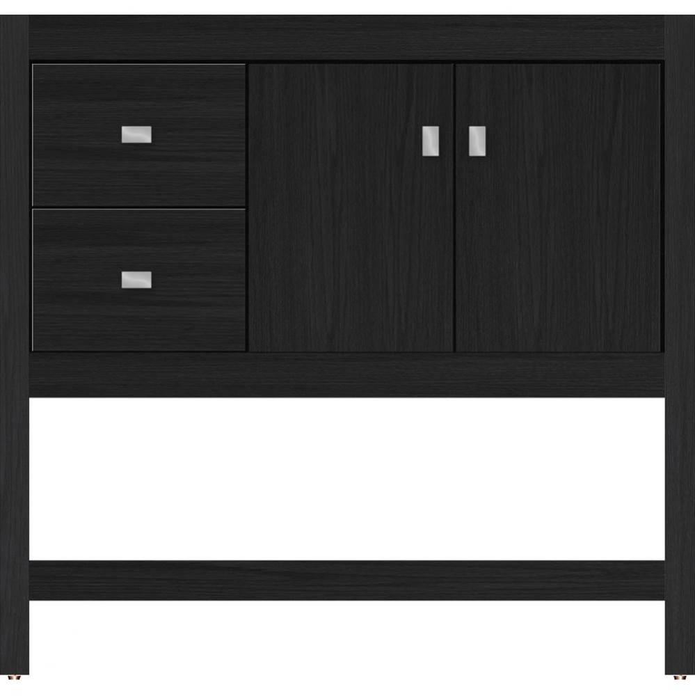 36 X 18.5 X 34.5 Alki Spa Vanity Slab Midnight Oak Lh