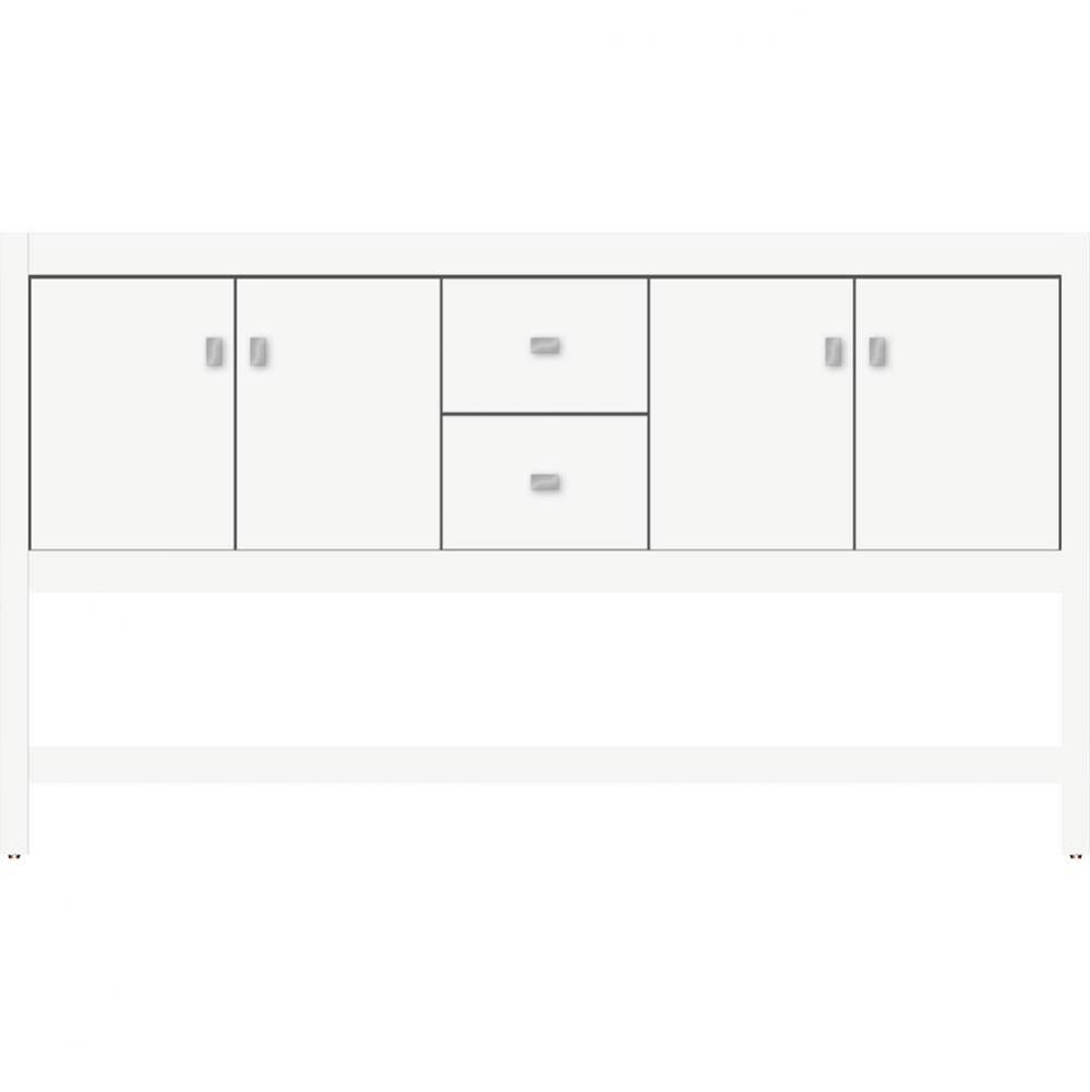 60 X 18.5 X 34.5 Alki Spa Vanity Slab Sat White Db