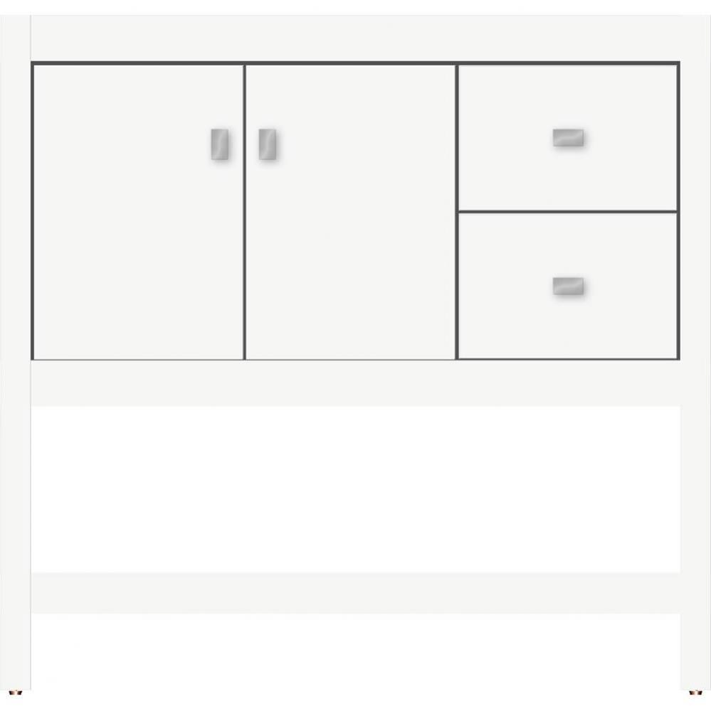 36 X 18.5 X 34.5 Alki Spa Vanity Slab Sat White Rh