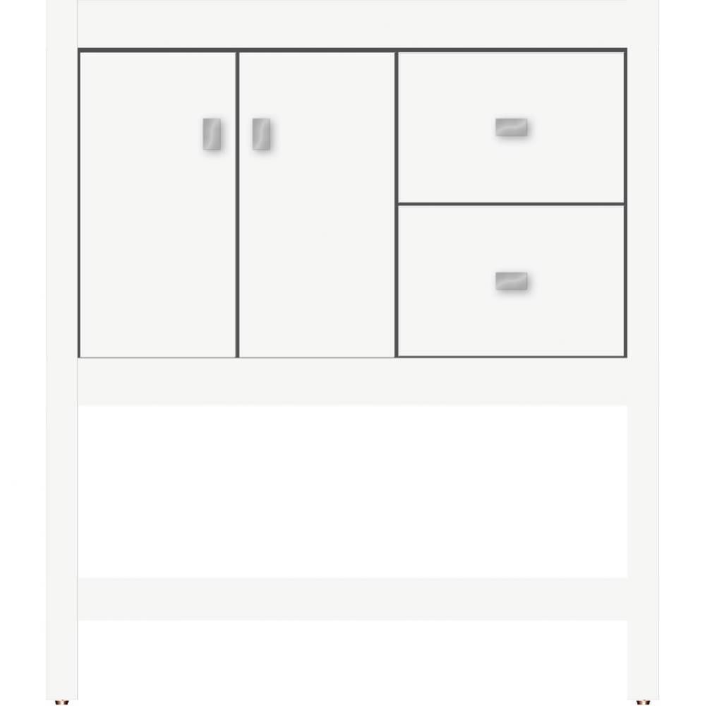 30 X 18.5 X 34.5 Alki Spa Vanity Slab Sat White Rh