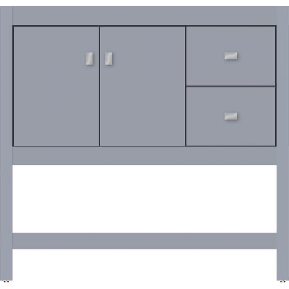 36 X 18.5 X 34.5 Alki Spa Vanity Slab Sat Silver Rh