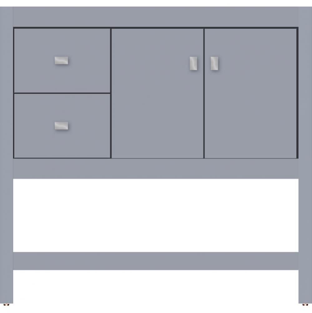 36 X 18.5 X 34.5 Alki Spa Vanity Slab Sat Silver Lh