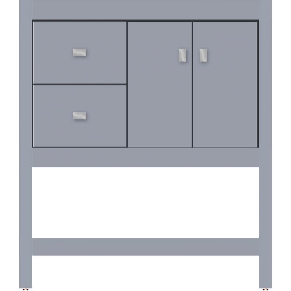 30 X 18.5 X 34.5 Alki Spa Vanity Slab Sat Silver Lh