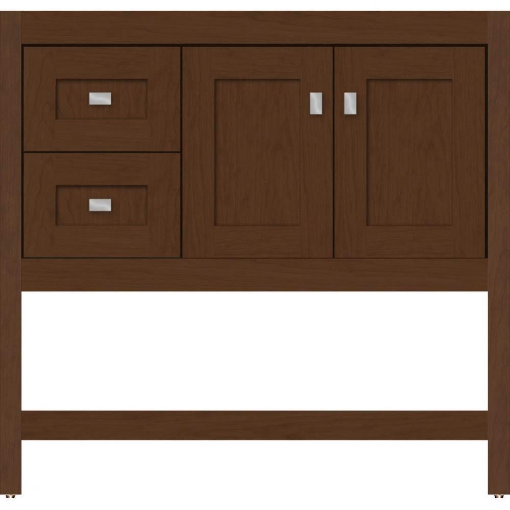 36 X 18.5 X 34.5 Alki Spa Vanity Shaker Pecan Cherry Lh