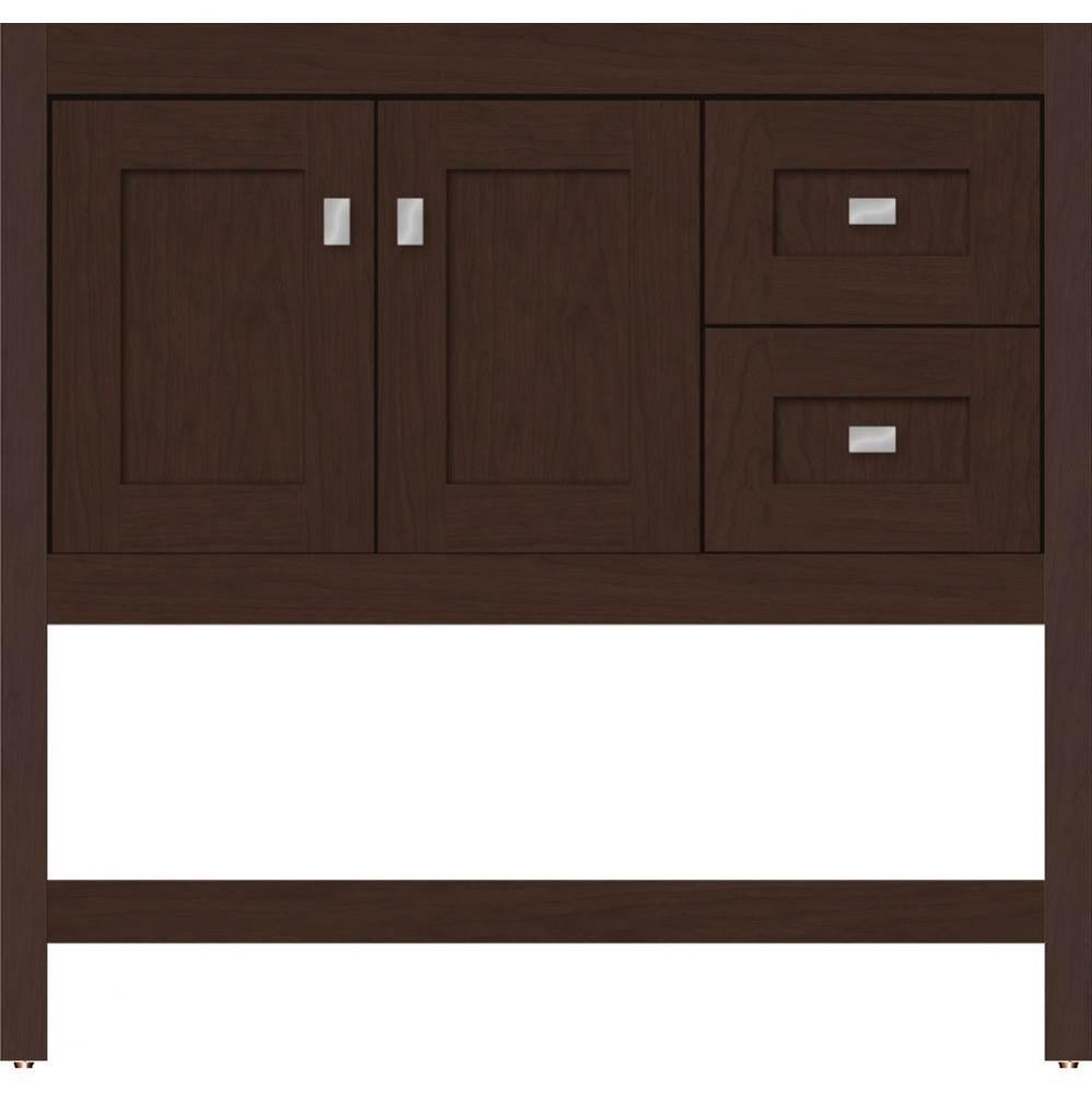 36 X 18.5 X 34.5 Alki Spa Vanity Shaker Choc Cherry Rh