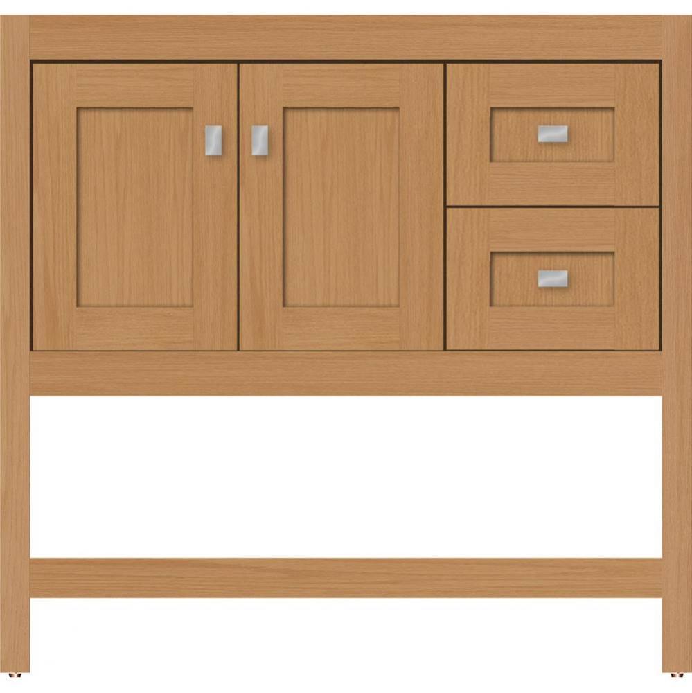 36 X 18.5 X 34.5 Alki Spa Vanity Shaker Nat Oak Rh