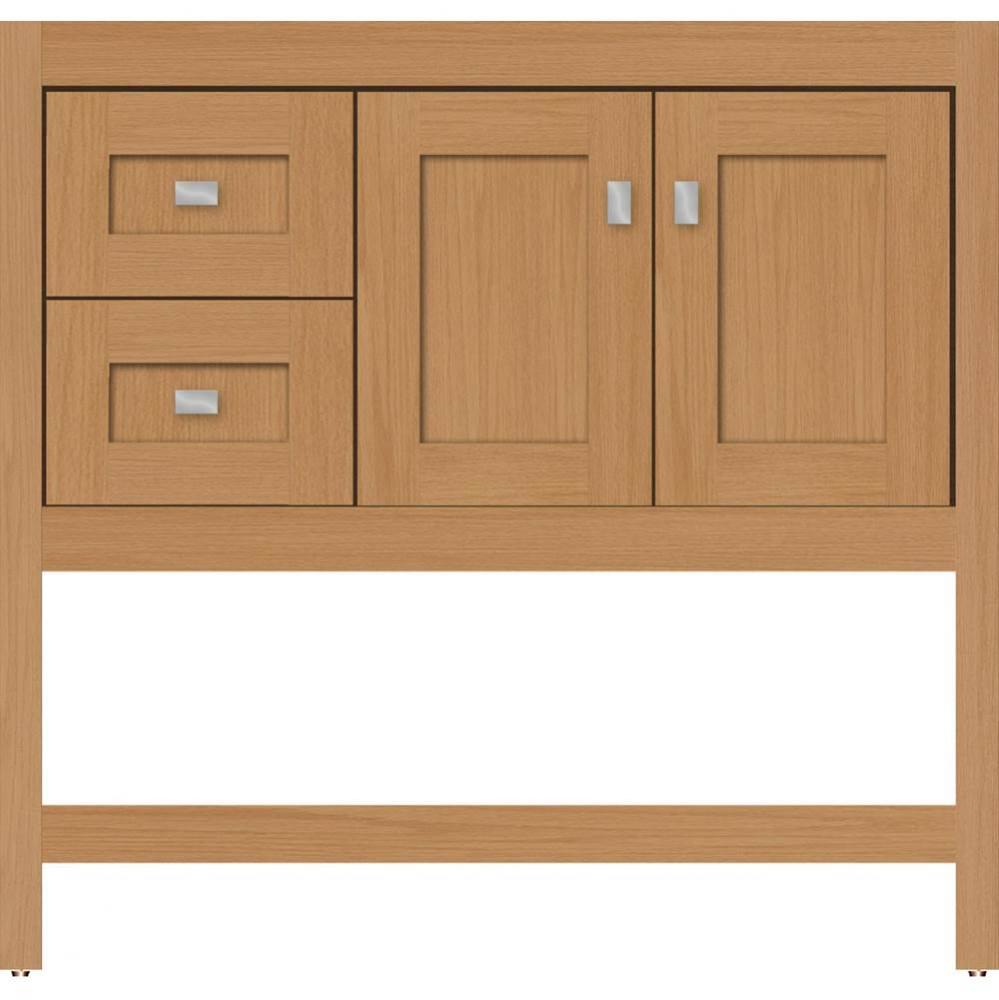36 X 18.5 X 34.5 Alki Spa Vanity Shaker Nat Oak Lh
