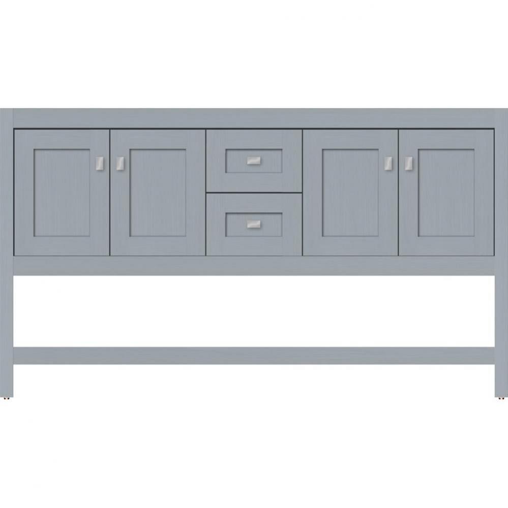 60 X 18.5 X 34.5 Alki Spa Vanity Shaker Silver Oak Db