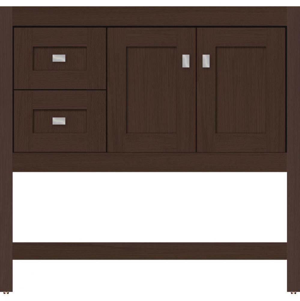 36 X 18.5 X 34.5 Alki Spa Vanity Shaker Choc Oak Lh