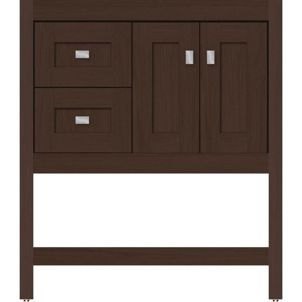30 X 18.5 X 34.5 Alki Spa Vanity Shaker Choc Oak Lh
