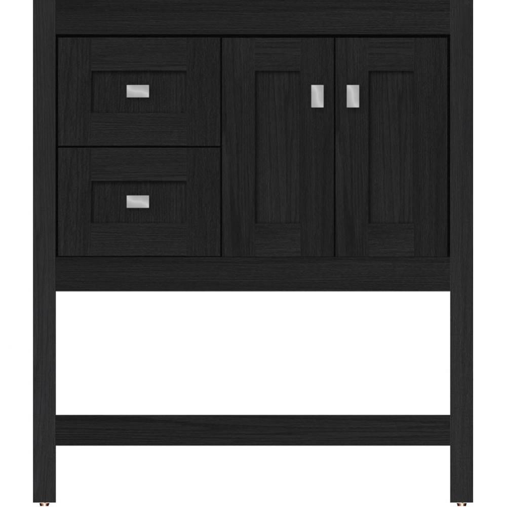 30 X 21 X 34.5 Alki Spa Vanity Shaker Midnight Oak Lh