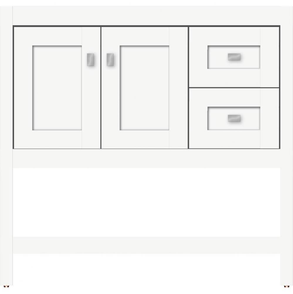 36 X 21 X 34.5 Alki Spa Vanity Shaker Sat White Rh