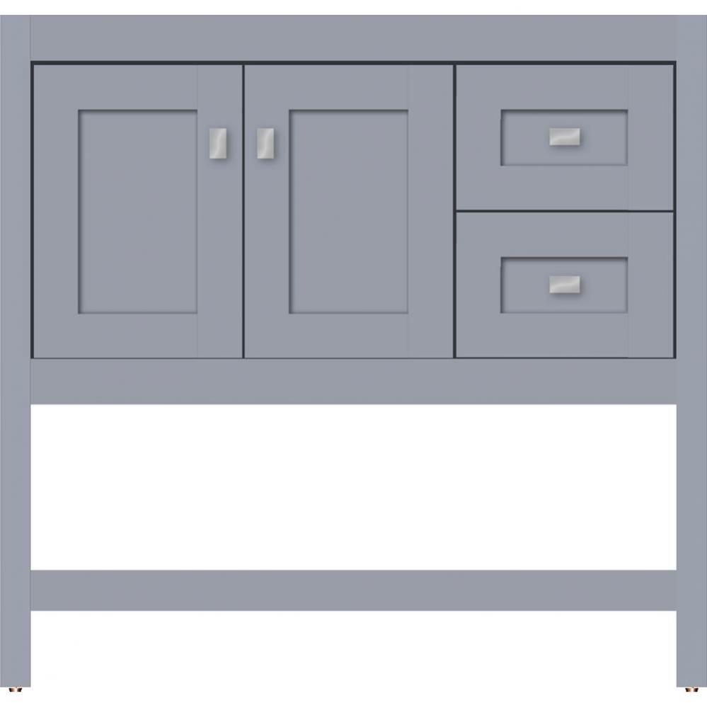 36 X 18.5 X 34.5 Alki Spa Vanity Shaker Sat Silver Rh