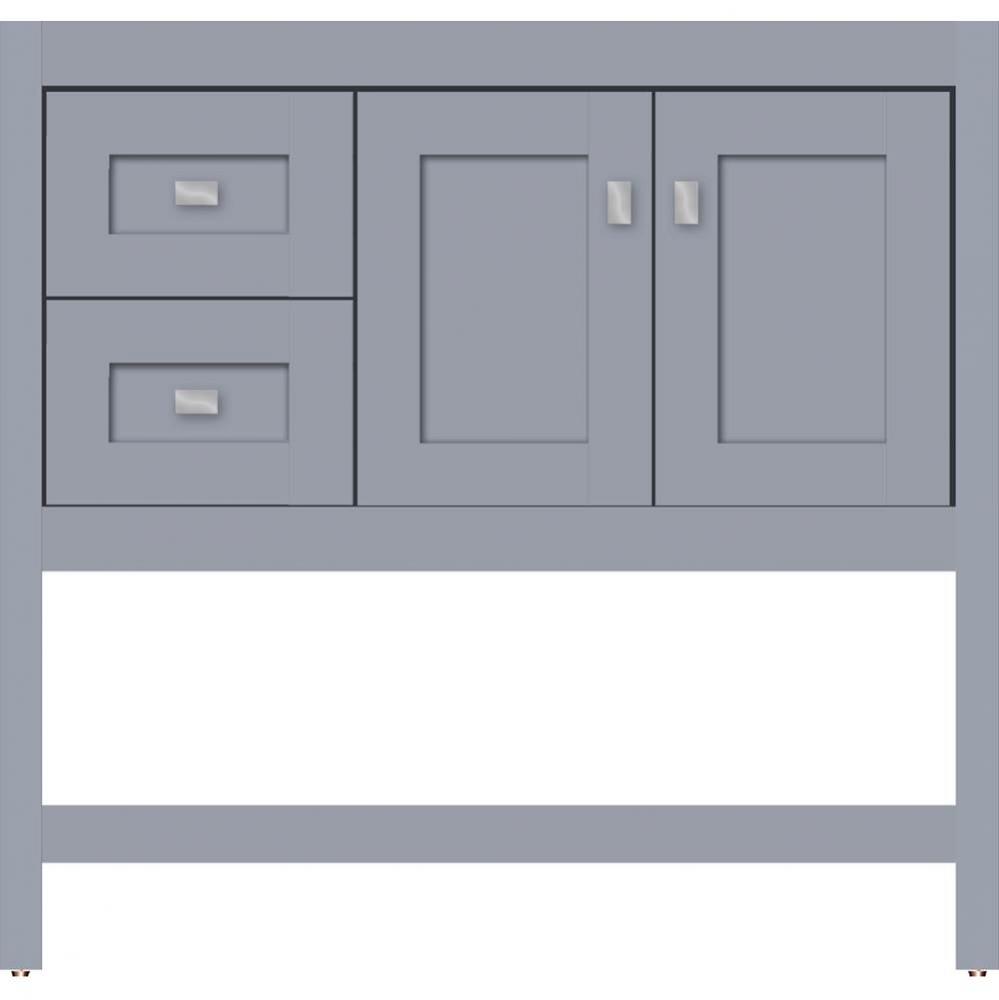 36 X 18.5 X 34.5 Alki Spa Vanity Shaker Sat Silver Lh