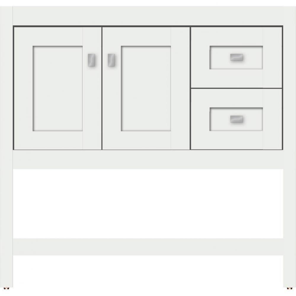 36 X 18.5 X 34.5 Alki Spa Vanity Shaker Powder Grey Rh