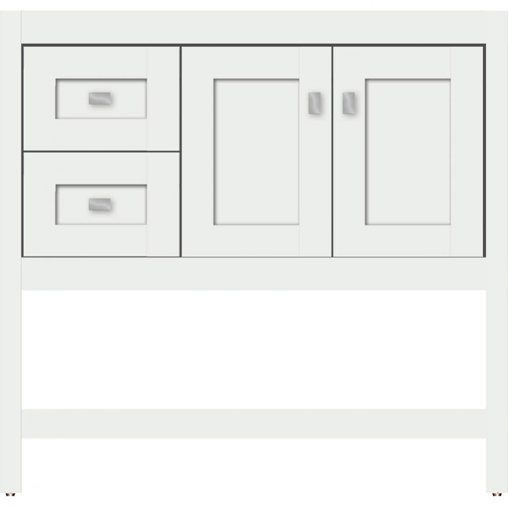 36 X 21 X 34.5 Alki Spa Vanity Shaker Powder Grey Lh