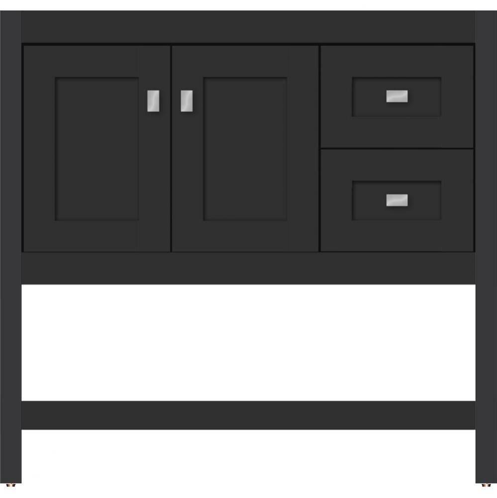 36 X 21 X 34.5 Alki Spa Vanity Shaker Sat Black Rh