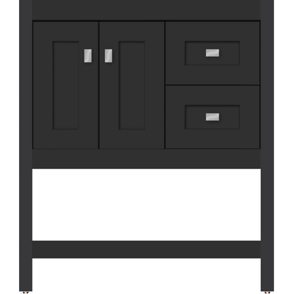 30 X 18.5 X 34.5 Alki Spa Vanity Shaker Sat Black Rh