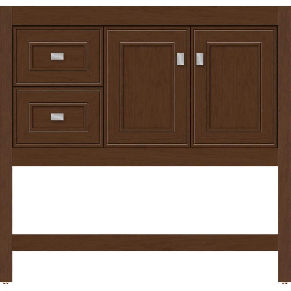 36 X 21 X 34.5 Alki Spa Vanity Deco Miter Pecan Cherry Lh