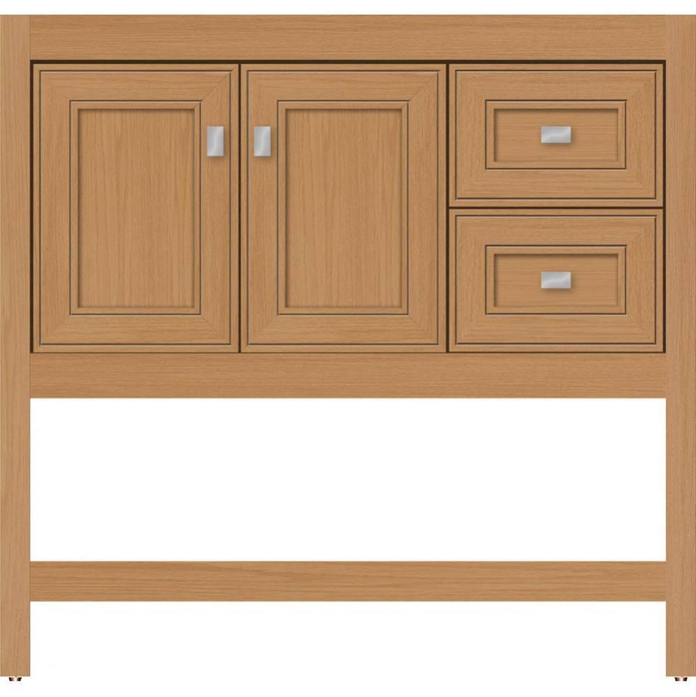 36 X 18.5 X 34.5 Alki Spa Vanity Deco Miter Nat Oak Rh