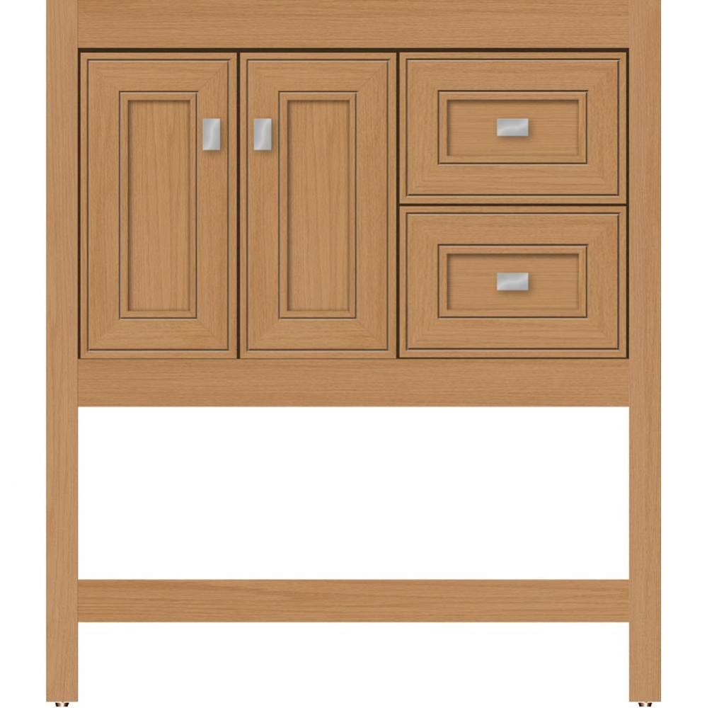 30 X 21 X 34.5 Alki Spa Vanity Deco Miter Nat Oak Rh