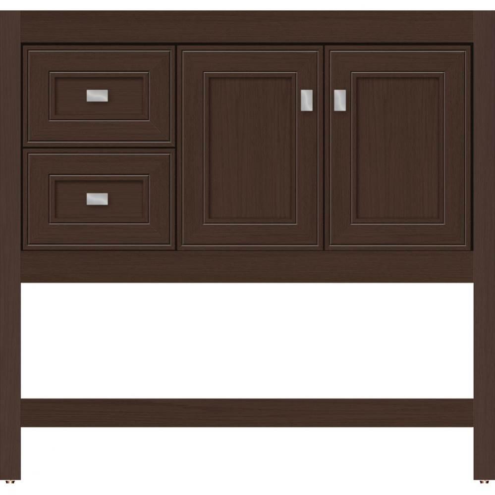 36 X 21 X 34.5 Alki Spa Vanity Deco Miter Choc Oak Lh