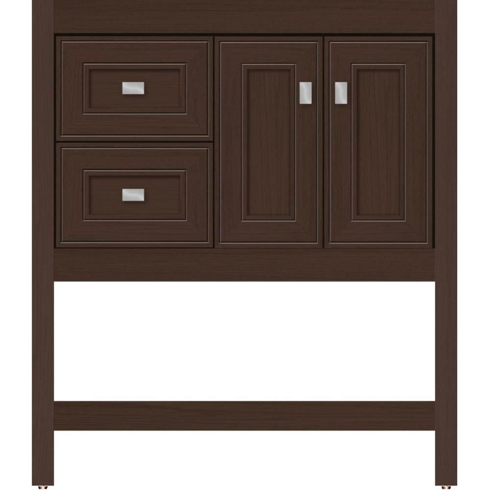 30 X 21 X 34.5 Alki Spa Vanity Deco Miter Choc Oak Lh